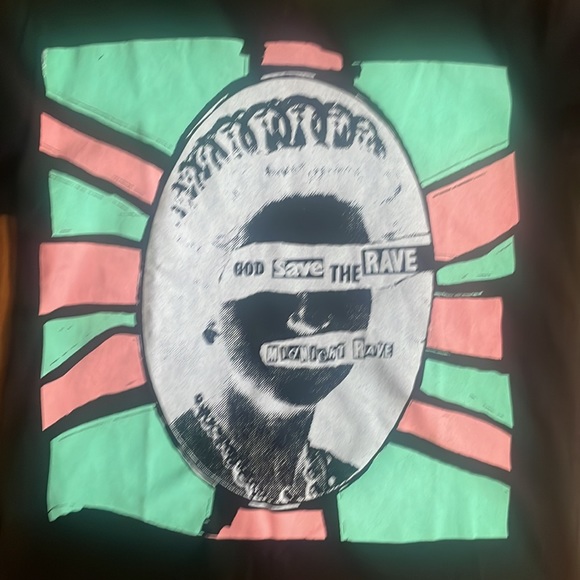 Midnight Rave x ASAP rocky “ God Save the Rave” Long Sleeve shirt sz L Brand New - Picture 2 of 5